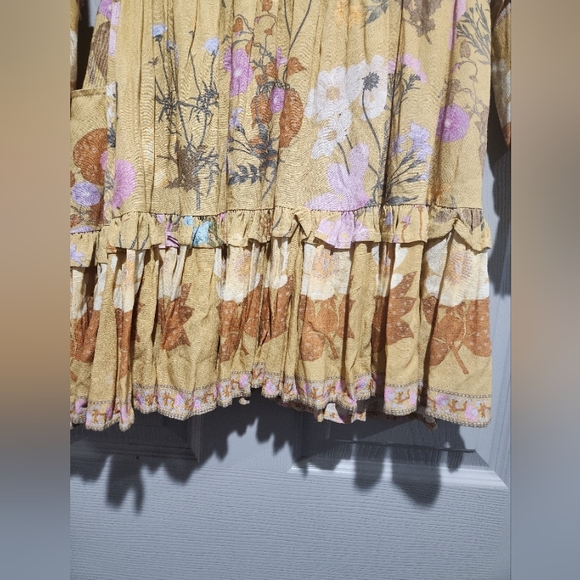 Spell and the Gypsy Yellow Ruffled Tiered Sundress Size Medium - Picture 16 of 16